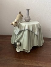 RARE LLADRO MODEL 6980 PLAYFUL MATES GLOSSY GLAZED PORCELAIN FIGURINE picture