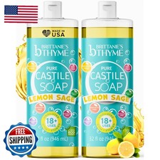 Brittanie's Castile Dish Soap Lemon Sage 32 oz, 2 Pack picture