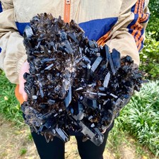 12.5LB Natural Beautiful Black Quartz Crystal Cluster Mineral Specimen Collectio picture