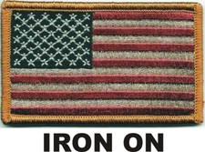 United States US Flag Faded Vintage Look Iron on Sew on Embroidered Patch picture