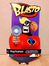 NEW RARE 1997 Blasto PS1 Store Advertisement Display Lights Up Working Man Cave picture