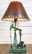 Rustic Western Nodding Donkey Pumpjack Oil Derrick Rig Sculptural Table Lamp picture