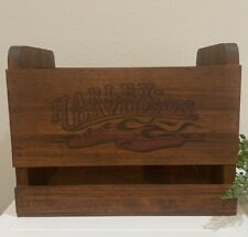 Vtg Harley-Davidson “An American Legend” Solid Wood Crate Box Case W Handles picture