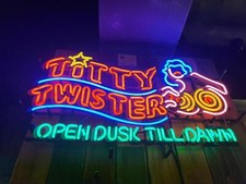 US Stock Titty Twister Open Dusk Till Dawn Neon Light Sign Bar Pub Decor 24