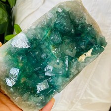 1.85LB Rare NATURAL Green FLUORITE Quartz Crystal Mineral Specimen Healing picture