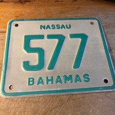 Nassau, Bahamas, Motorcycle License Plate picture