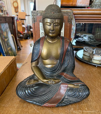 Amida Shakyamuni Buddha Statue 13-Inch-Tall Figure Metal Copper / Bronze? picture