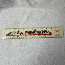 Vintage 1970s Animals Of Canada Plastic Ruler picture