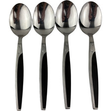 Mar-crest MCMMCF3 Starburst Soup Spoons (4) VTG 1950's Stainless Japan 7 1/8