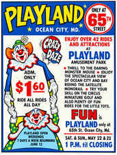 Vintage  Playland Amusement Park Ad Magnet - Ocean City, Maryland picture