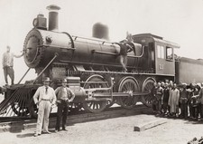 Peking Hankow Railway Rogers Locomotive Steam Train Engineers Vtg. Photo 20thC. picture