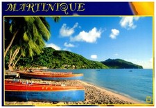 Martinique Island French West Indies Fishing Boats Along a Beach Postcard picture