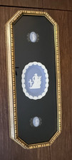 Vintage Turner Neoclassical Wall Plaque Faux Wedgwood Blue Jasperware Cameo 8300 picture