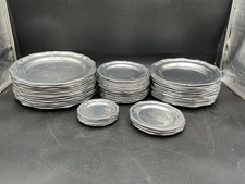 45 Pc Vintage Wilton RWP Pewter Dinnerware Set Plates Trays Made in USA 32 Lbs picture