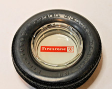 Vintage FIRESTONE 721 RADIAL TIRE ASHTRAY WITH GLASS INSERT picture