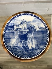 Lakeland Terrier Dog Collector Plate Tove Svendsen Denmark Blue White 8” picture