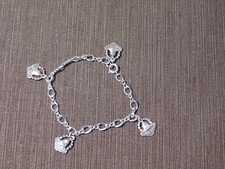 VINTAGE BELL TELEPHONE  STERLING SILVER 1 YEAR ATTENDANCE AWARD CHARM BRACELET picture