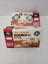 8 Pack Sylvania 75W Soft White Double Life A19 Light Bulbs New Sealed picture