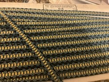 Stunning ANTIQUE EDWARDIAN  COTTON TRIM BRAID BLUE Silver 5/8 Inch Wide ~Dresses picture