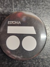 Vintage Estonia Pinback Button MS Estonia Ferry Ship Line Promo 1990s Black picture