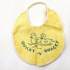 Vintage Baby Bib Small Duck Duckling Yellow Quicky Quacky picture