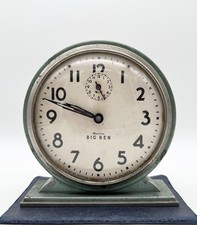 Vintage 30s Westclox Big Ben Alarm Clock Seafoam Green Art Deco Metal Untested picture