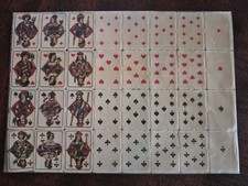 Antique Uncut Sheet of 24 Miniature Playing Cards - Misc 1 1/4