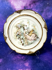 Vintage Large 14.5” Capodimonte Style 3D Victorian Couple Wall Plaque picture