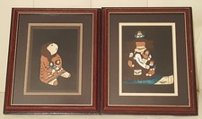 Set of 2 Artist Signed Native American Indian Prints Artwork Decor Collectible picture