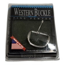 Western Buckle Fine Pewter Belt Buckle New Made in USA Fits 2in picture