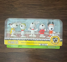Peanuts 75th Anniversary Snoopy Figure Set 5-Pack Joe Cool Flying Ace New NIB picture
