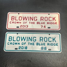 (2) NOS Blowing Rock North Carolina License Plate 2013 & 2018 New Never Used picture
