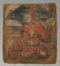 Tibet 18th Cen. Tsaklis Thangka Red Btsan Mountain Protector Tshan Warrior Deity picture