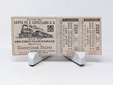Vintage 1955 Disneyland Santa Fe Railroad Ticket Strip Partial 2 Stubs Ephemera picture