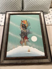 Rance Hood Painting original 1972 “Hunter's Prayer' Comanche Native American Art picture