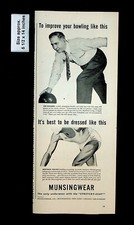 1945 Munsingwear Men's Underwear Stretchy Seat Bowling Vintage Print Ad 34434 picture