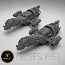 2 Firefly Serenity Ships 6in Grey 3D Printed Sci-Fi Display Model Set picture