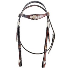 Chet Vogt Silversmiths Sterling Silver Braided Browband Ranch Headstall Bridle picture