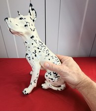 Vtg 1960s Ceramic Great Dane Harlequin Dog Figurine Sitting Statue 10” MCM picture
