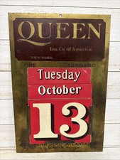 QUEEN Insurance Co of America Metal Advertising Calendar Sign Fire Rare Antique picture