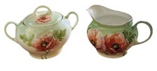 Antique Sugar Creamer Set ZS & C Floral Bavaria Germany picture