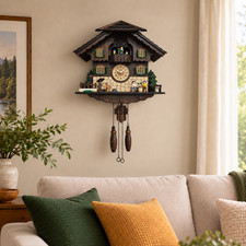 Handcrafted Black Forest Cuckoo Clock Beer Drinkers Quartz German Design Musical picture