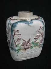 Antique William Greatbatch Fruit Basket Creamware Tea Caddy 1770 - 1782 picture