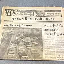 Vintage Oct 16, 1982 Akron Beacon Journal Newspaper Cards-Brewers WS Game 2 picture