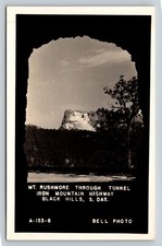 RPPC Mt. Rushmore from Tunnel Iron Mountain Highway BLACK HILLS SD VTG Postcard picture