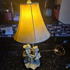 VTG 1999 Dancing Frog Couple Table Lamp - Y2K Era Whimsical Decor - Tested picture