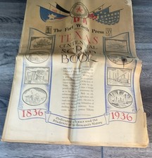Rare 1936 Fort Worth Press Newspaper Texas Centennial Scrapbook - 1836-1936 picture