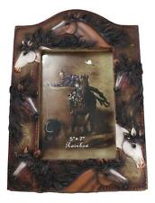 Rustic Western Cowboy 7 Lucky Horses Equine Beauty Easel Back Photo Frame 5