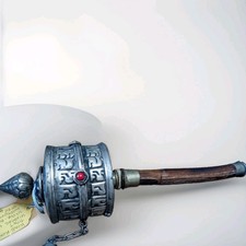 Antique Hand made Tibetan Prayer Wheel With Prayer Scroll Inside. Authentic  picture