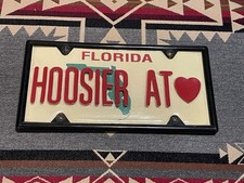 Vintage I Heart Indiana Hoosiers Basketball Metal License Plate picture